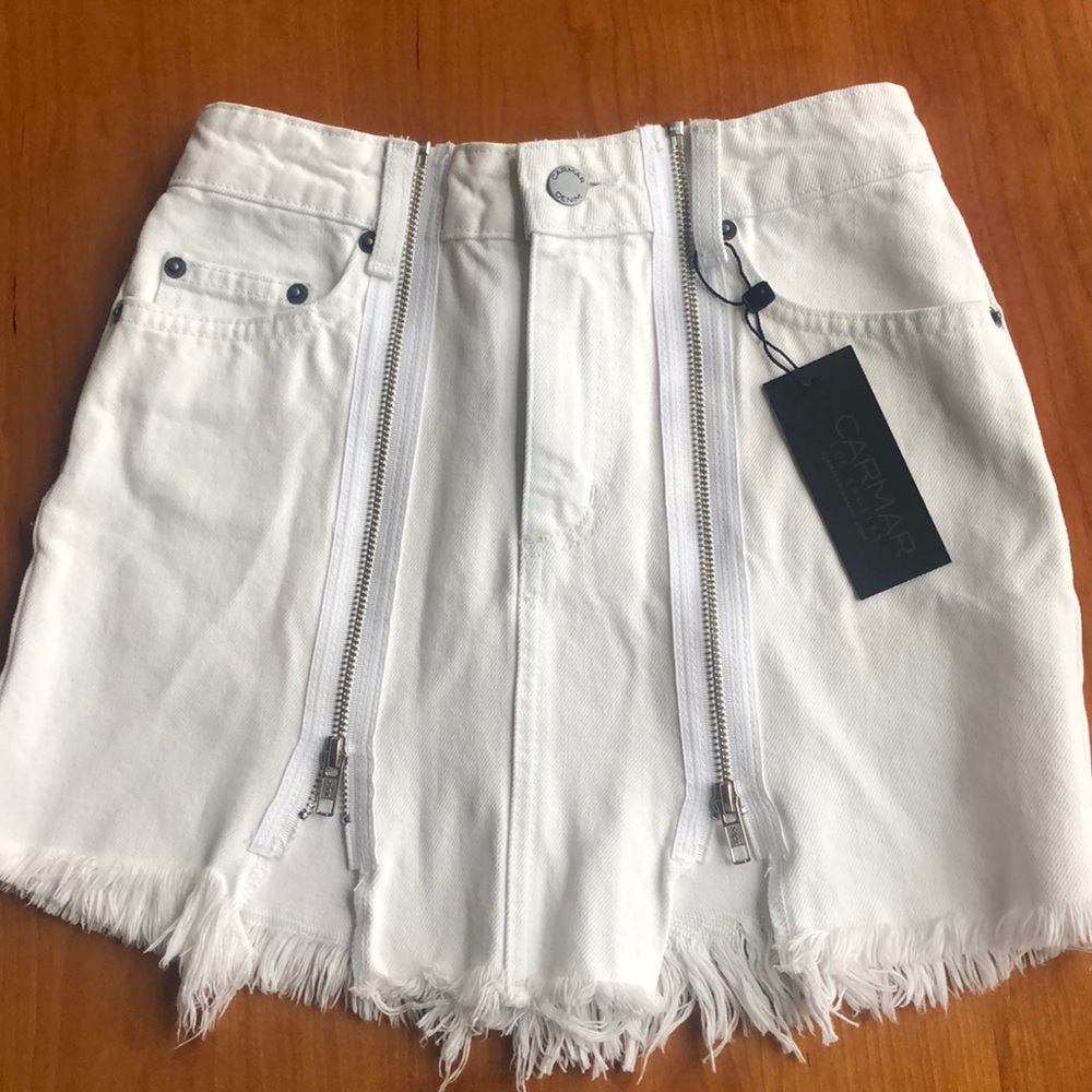 brand new-Carmar Colin Denim Skirt in white
